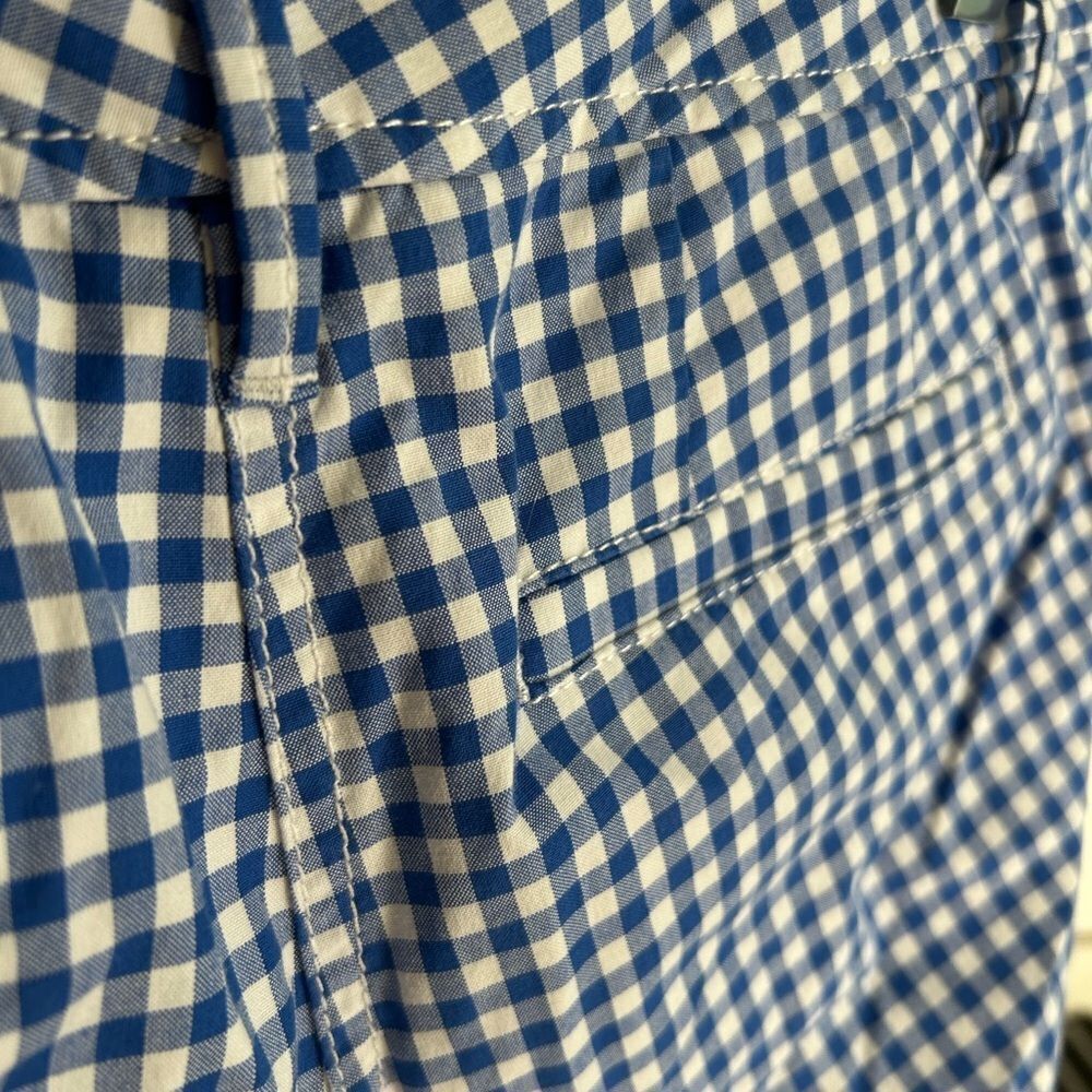 Talbots Petite Blue and White Checkered Cropped Pants 6P - Picture 9 of 16